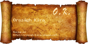 Országh Kira névjegykártya